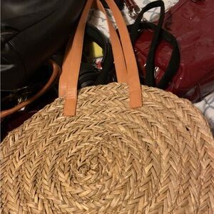 Whistles Vacances round straw bag